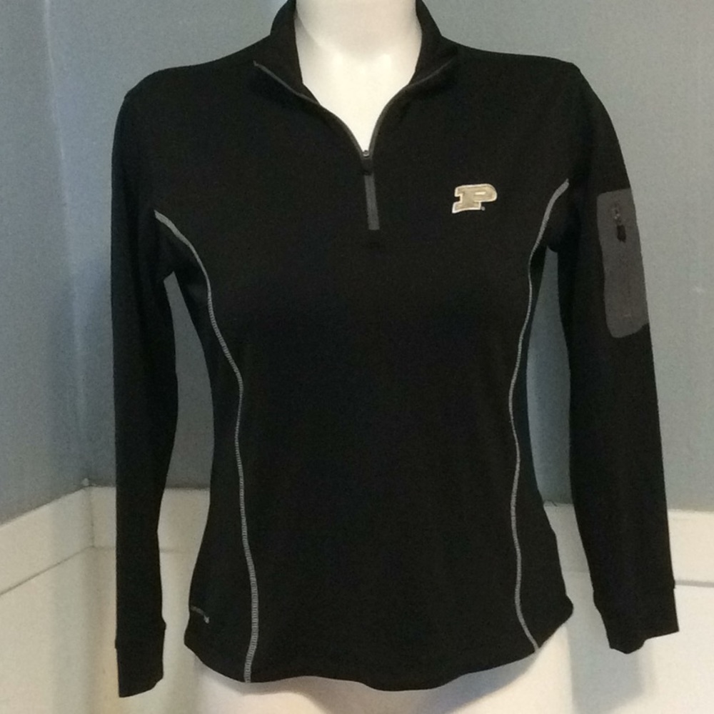 Ping Womens Black Poly 1/4 Zip Athletic Pullover Top Sz L